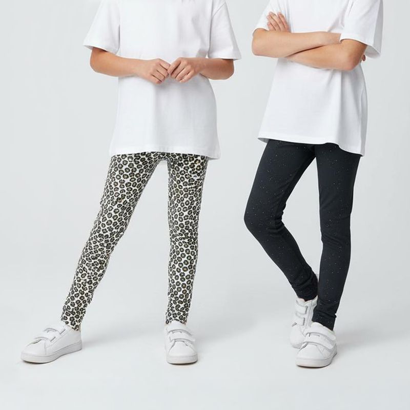 YAMP - Pack 2 Calzas Algodón Niña Yamp Estampadas Tiro Medio