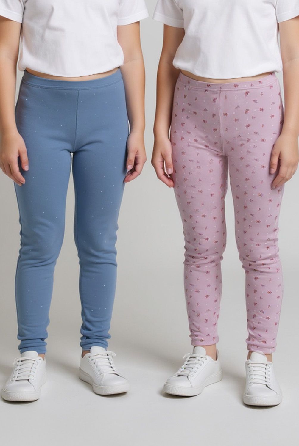 YAMP - Pack 2 Calzas Algodón Niña Yamp Estampadas Tiro Medio