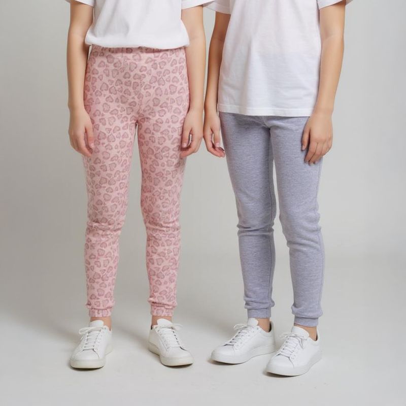 YAMP - Pack 2 Calzas Algodón Niña Yamp Estampadas Tiro Medio