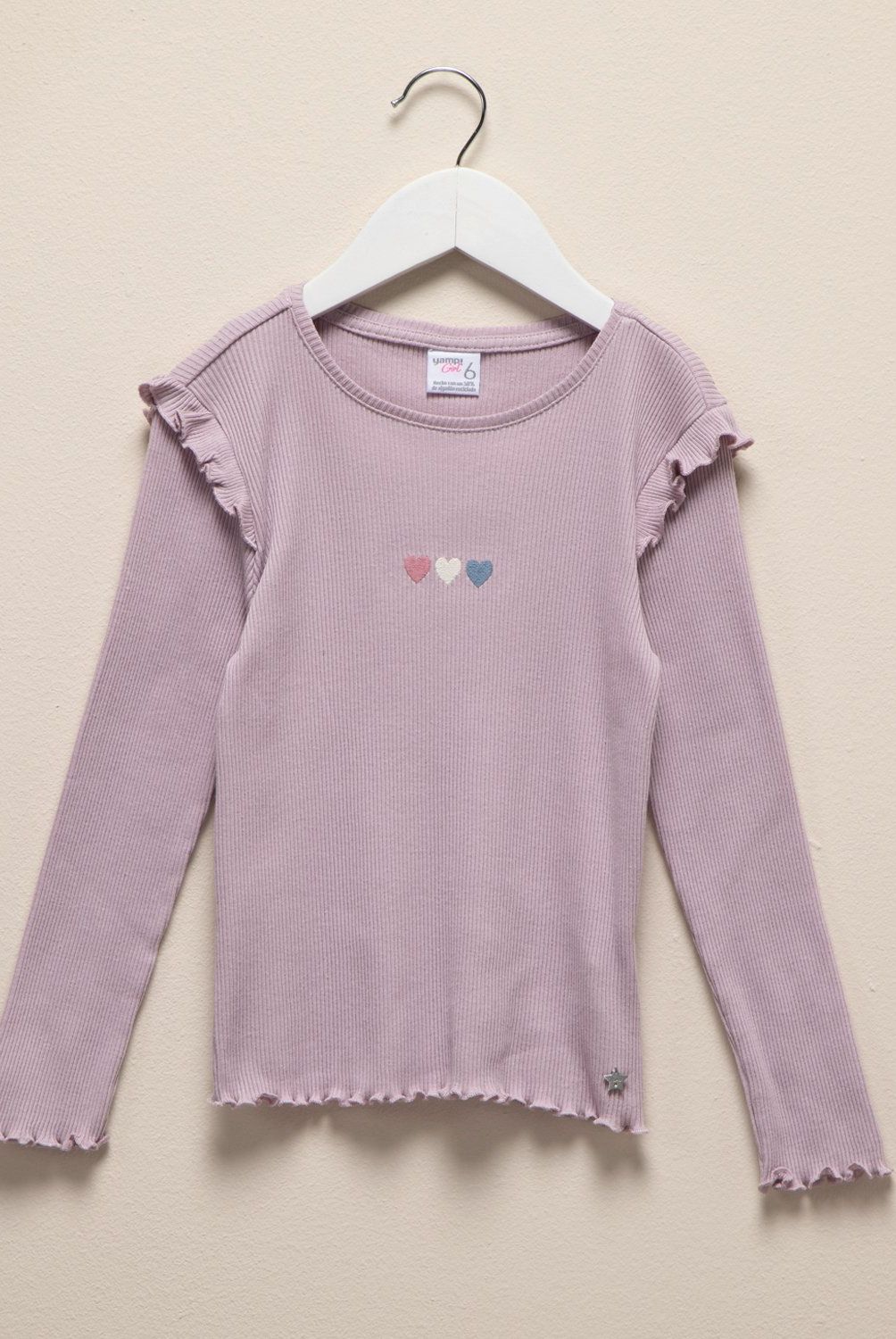 YAMP - Polera Algodón Manga Larga Niña Yamp Casual Estampada