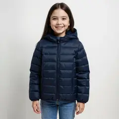 YAMP - Parka Con Capucha Forro Peludo Niña Diseño Flores