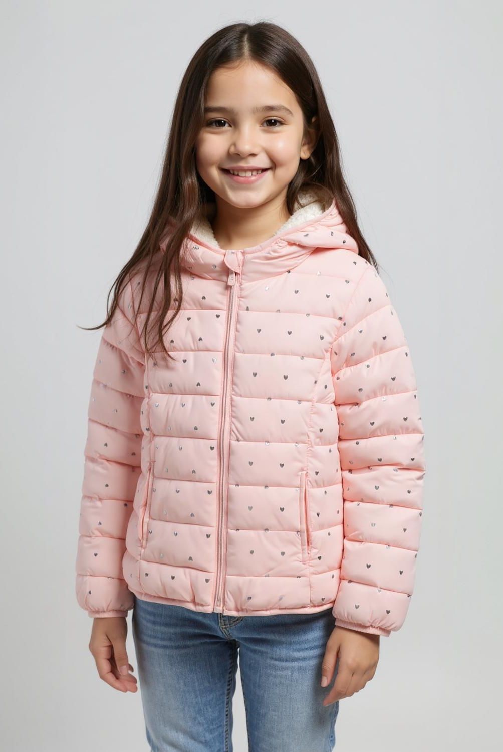 YAMP - Parka Con Capucha Forro Peludo Niña Yamp Diseño Flores