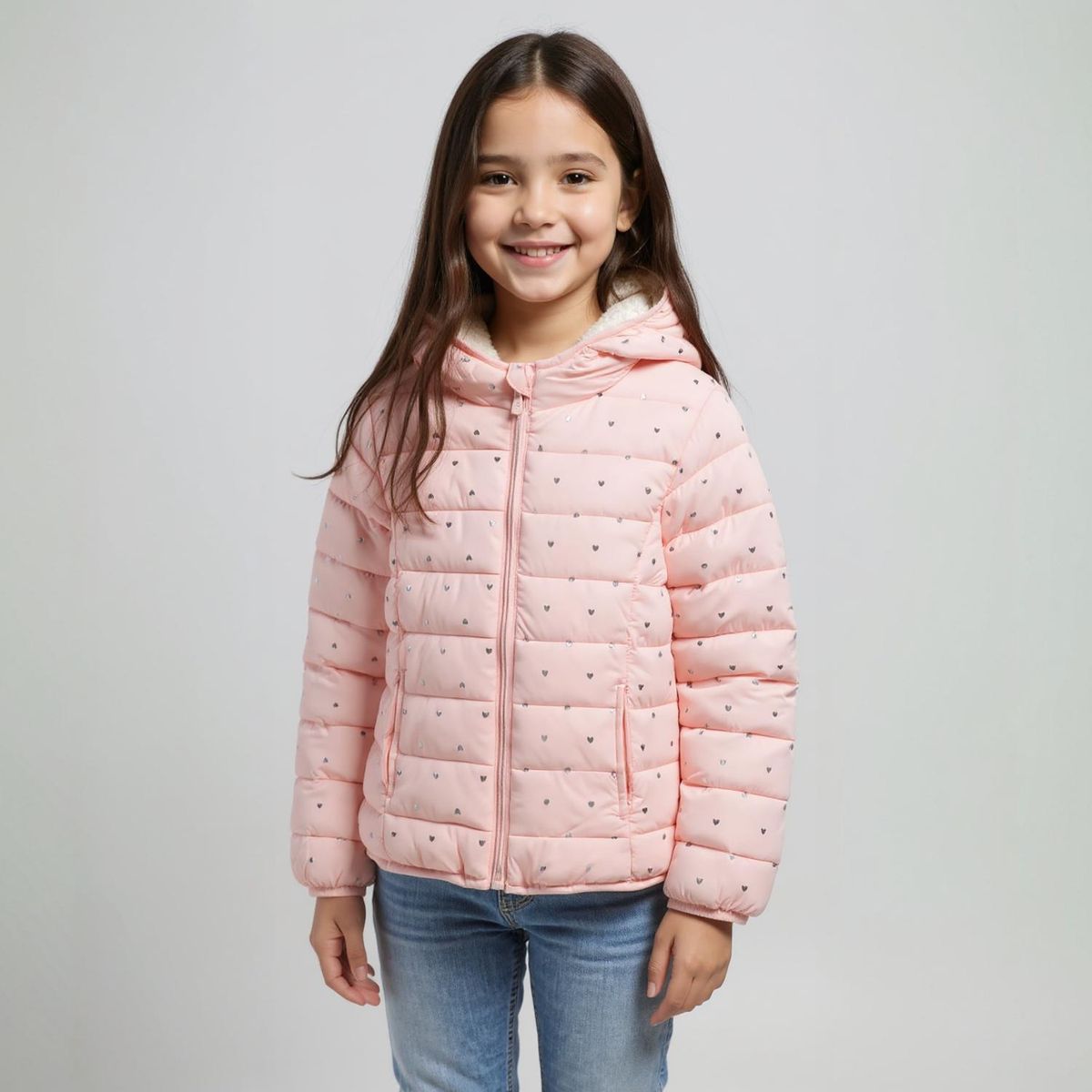 YAMP - Parka Con Capucha Forro Peludo Niña Yamp Diseño Flores