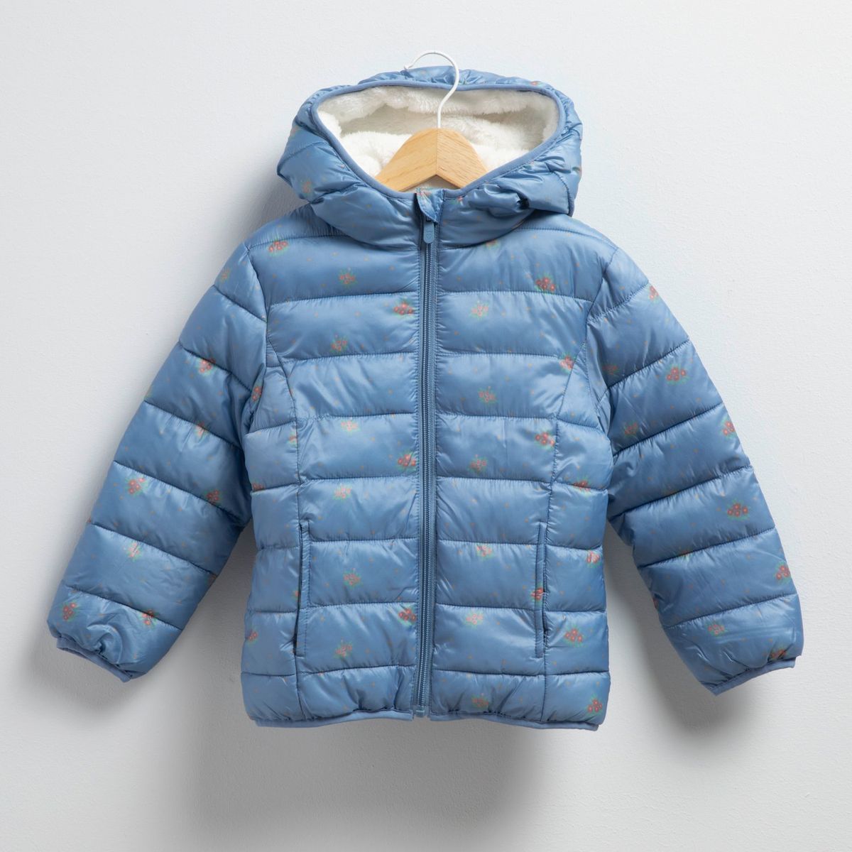 YAMP - Parka Con Capucha Forro Peludo Niña Yamp Diseño Flores