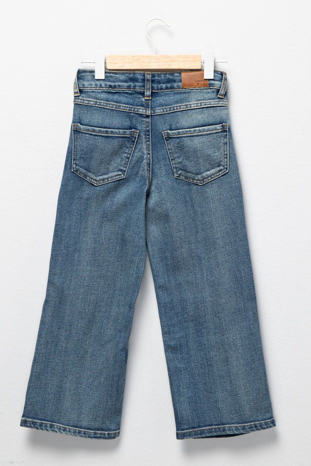 YAMP - Jeans Wide Leg Denim con Perlas Niña Yamp