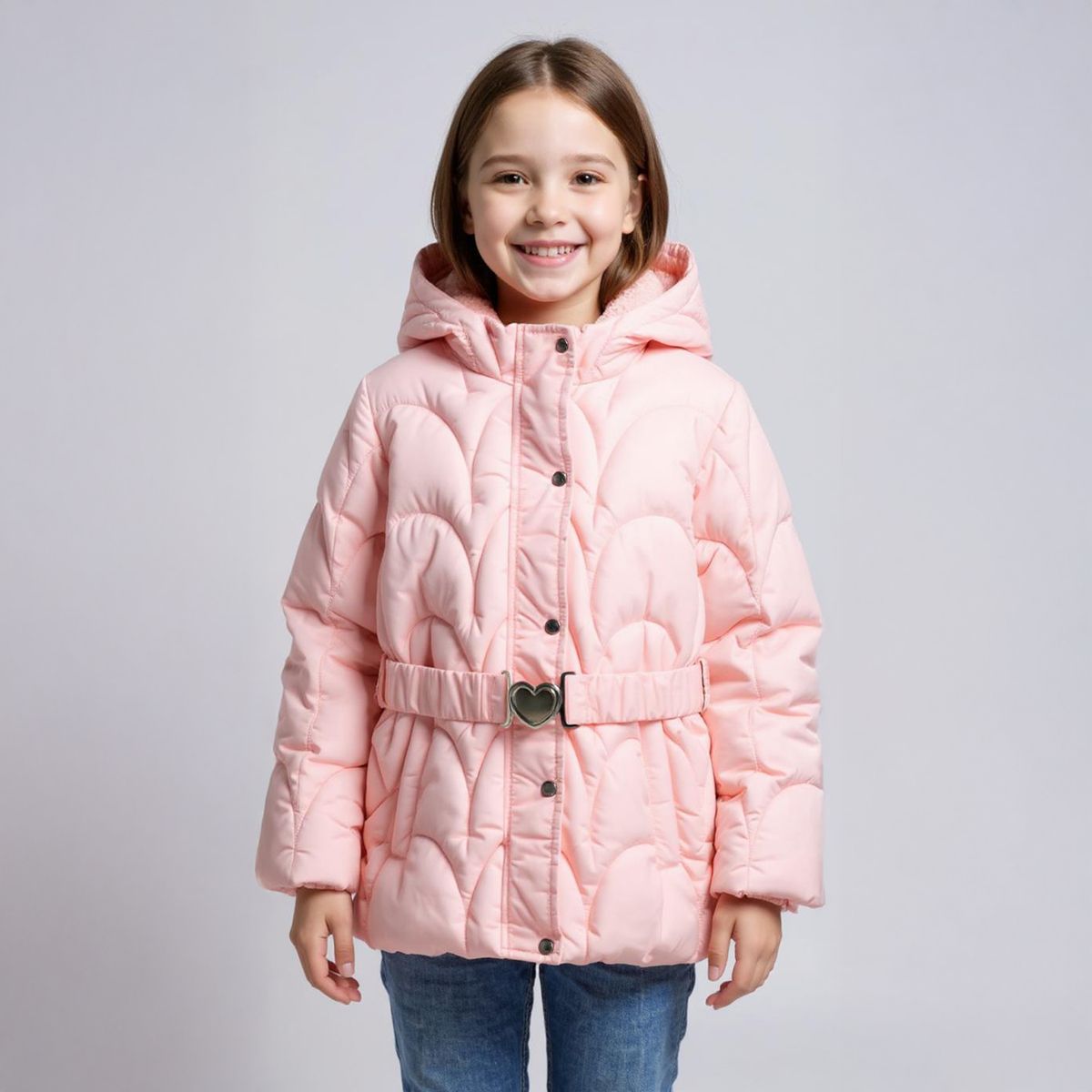 YAMP - Parka Larga Con Cinturón Forro Peludo Niña Yamp