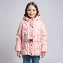 YAMP - Parka Larga Con Cinturón Forro Peludo Niña