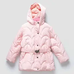YAMP - Parka Larga Con Cinturón Forro Peludo Niña
