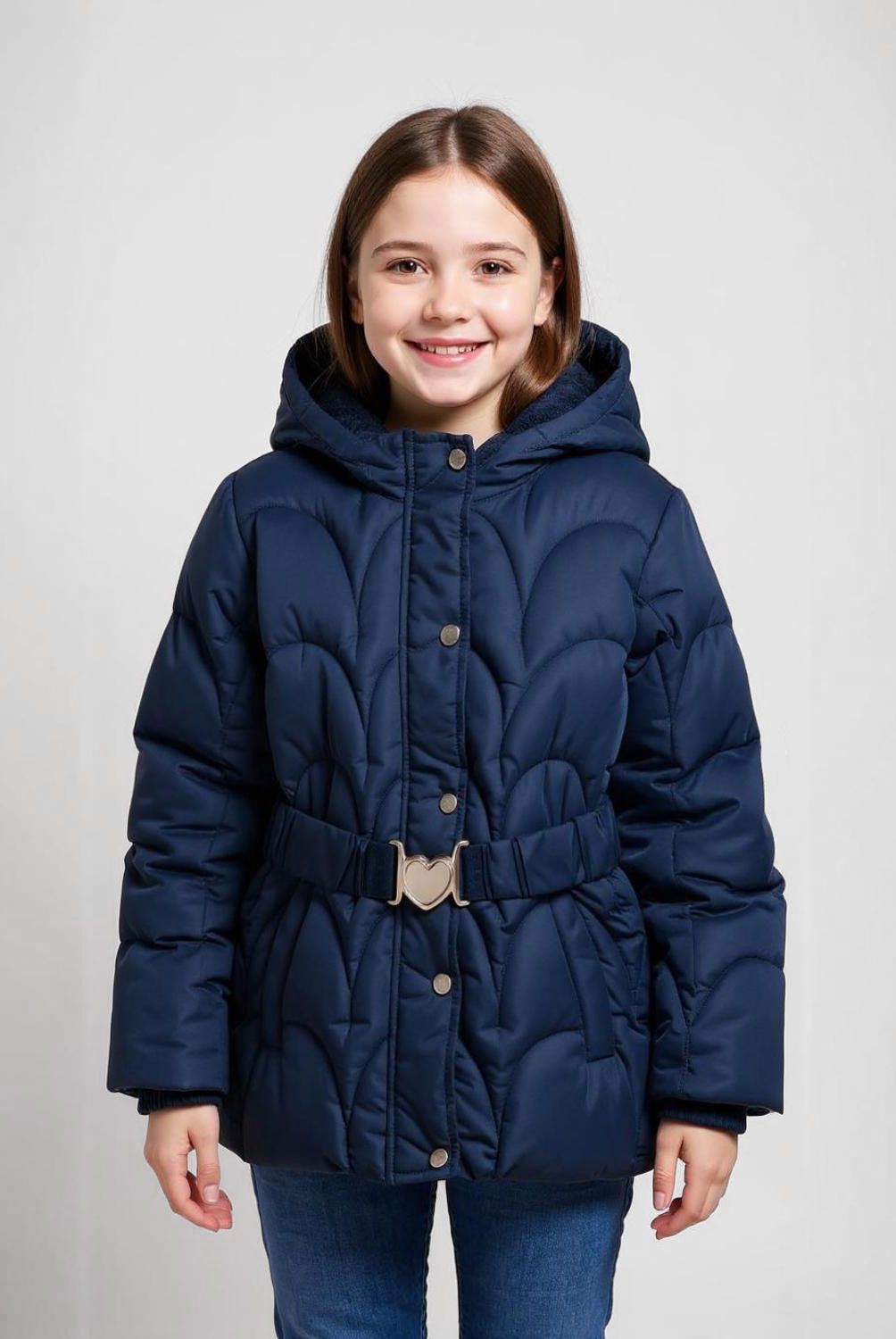 YAMP - Parka Larga Con Cinturón Forro Peludo Niña Yamp