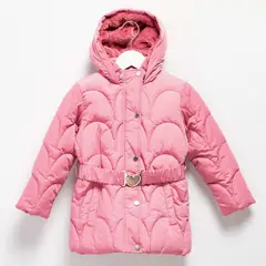 YAMP - Parka Larga Con Cinturón Forro Peludo Niña