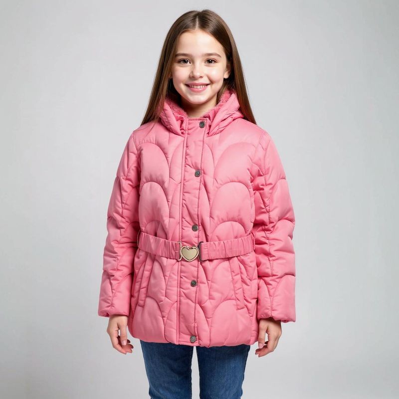 YAMP - Parka Larga Con Cinturón Forro Peludo Niña Yamp