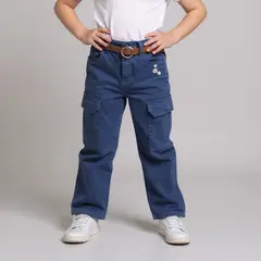 YAMP - Pantalón Cargo con Cinturón Niña Algodón