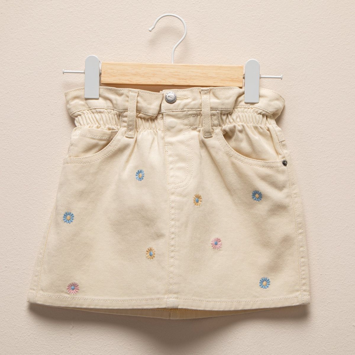 YAMP - Falda Mini Yamp Algodón Flores Niña Cintura Elasticada