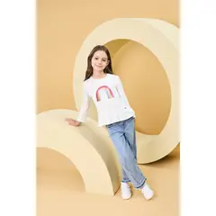 YAMP - Polera Manga Larga Algodón con Lentejuelas Niña