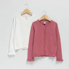 YAMP - Pack 2 Cardigans Algodón Niña Manga Larga