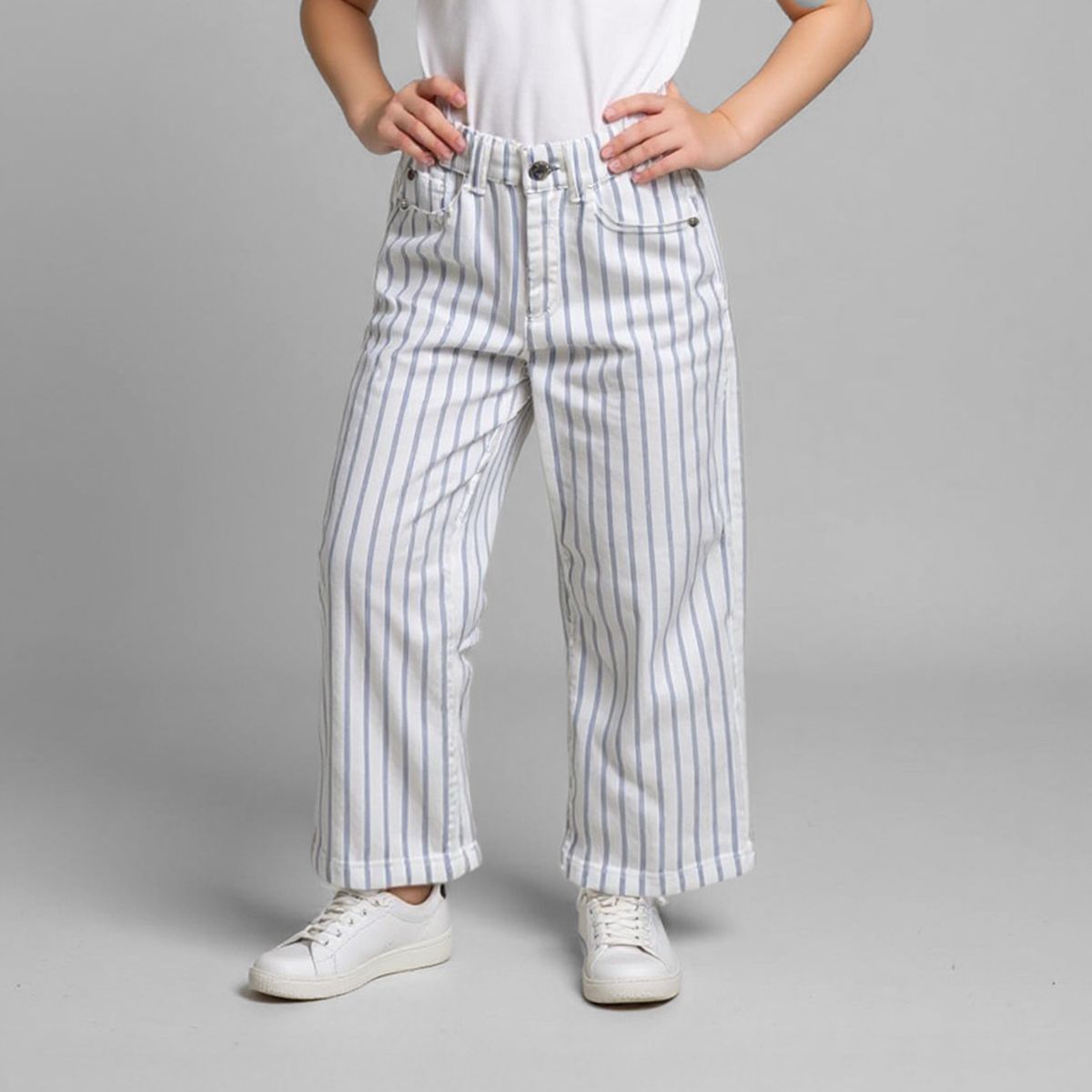 YAMP - Pantalón Yamp Casual 100% Algodón Niña Rayas Wide Leg