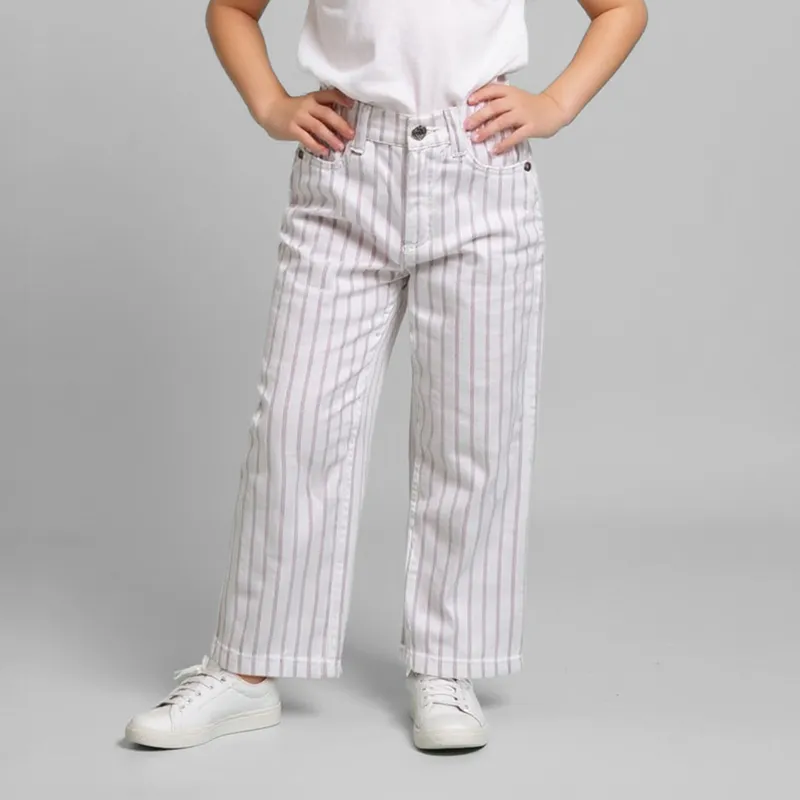 YAMP - Pantalón Yamp Casual 100% Algodón Niña Rayas Wide Leg