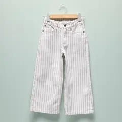 YAMP - Pantalón Casual 100% Algodón Niña Rayas Wide Leg