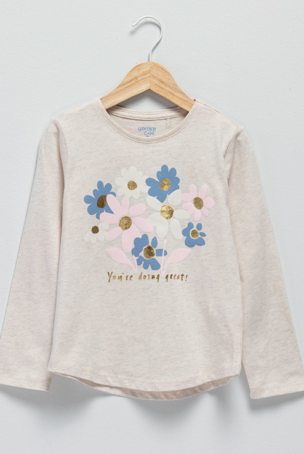 YAMP - Polera Manga Larga Algodón Estampada Niña Yamp