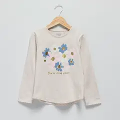 YAMP - Polera Manga Larga Algodón Estampada Niña