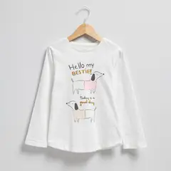 YAMP - Polera Manga Larga Algodón Estampada Niña