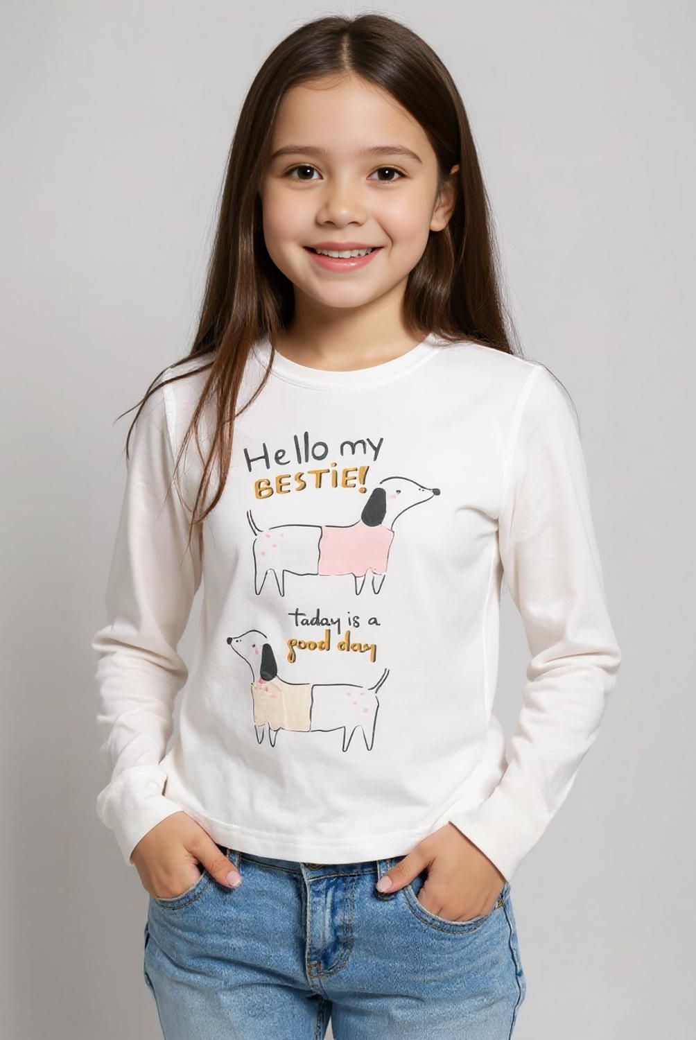 YAMP - Polera Manga Larga Algodón Estampada Niña Yamp