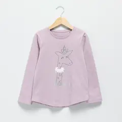 YAMP - Polera Manga Larga Algodón Estampada Niña