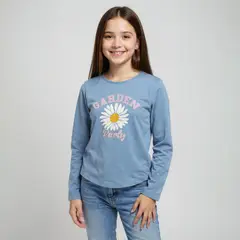 YAMP - Polera Manga Larga Algodón Estampada Niña
