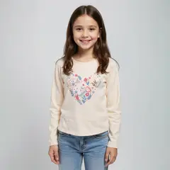 YAMP - Polera Manga Larga Algodón Estampada Niña