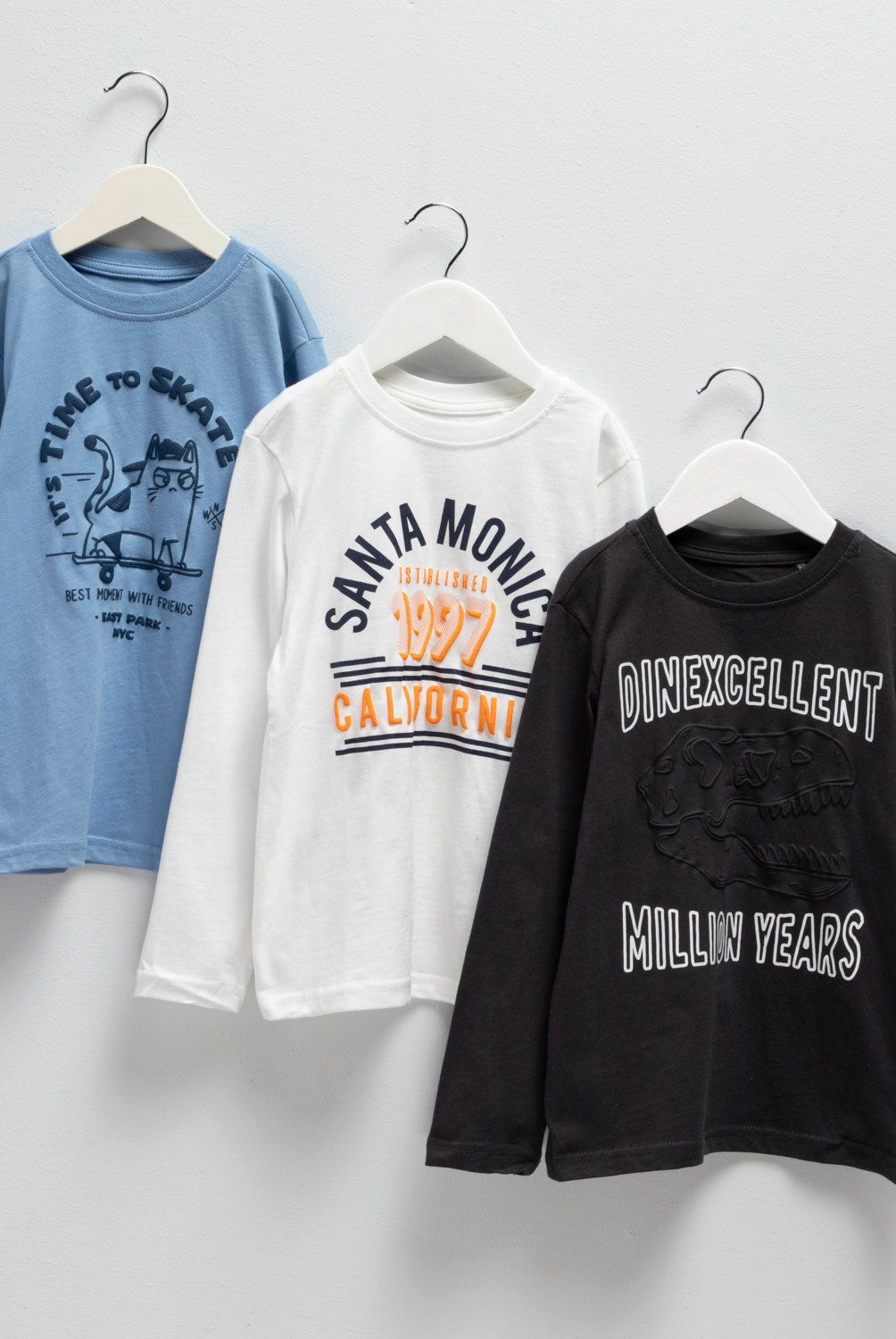 YAMP - Pack 3 Poleras Algodón Niño Yamp Estampadas Manga Larga