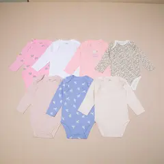 YAMP - Pack de 7 Bodys Algodón Manga Larga Bebé Niña