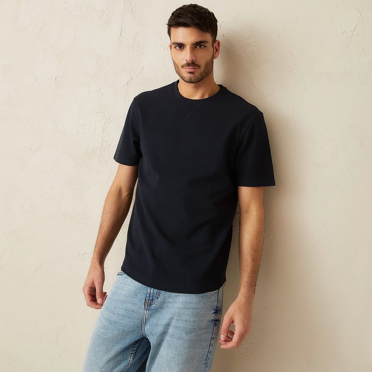 BASEMENT - Polera Basement Manga Corta Relaxed Fit Hombre Casual