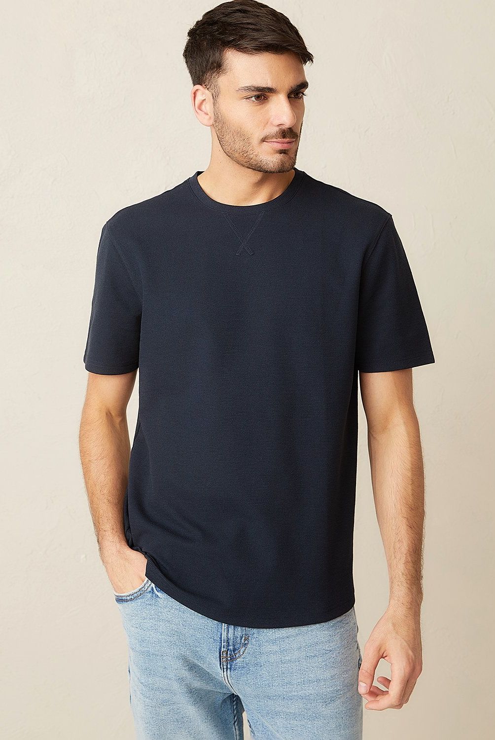 BASEMENT - Polera Basement Manga Corta Relaxed Fit Hombre Casual