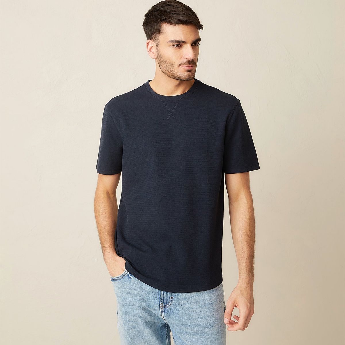 BASEMENT - Polera Basement Manga Corta Relaxed Fit Hombre Casual
