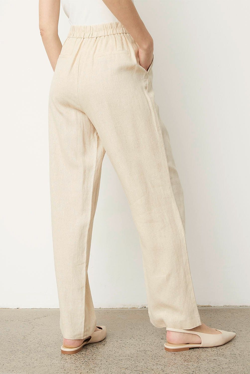 APOLOGY - Pantalón Apology Lino Mujer Tiro Alto Wide Leg