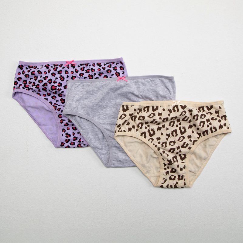 ELEVEN - Calzones Eleven Pack de 3 Unidades Algodón Animal Print Niña