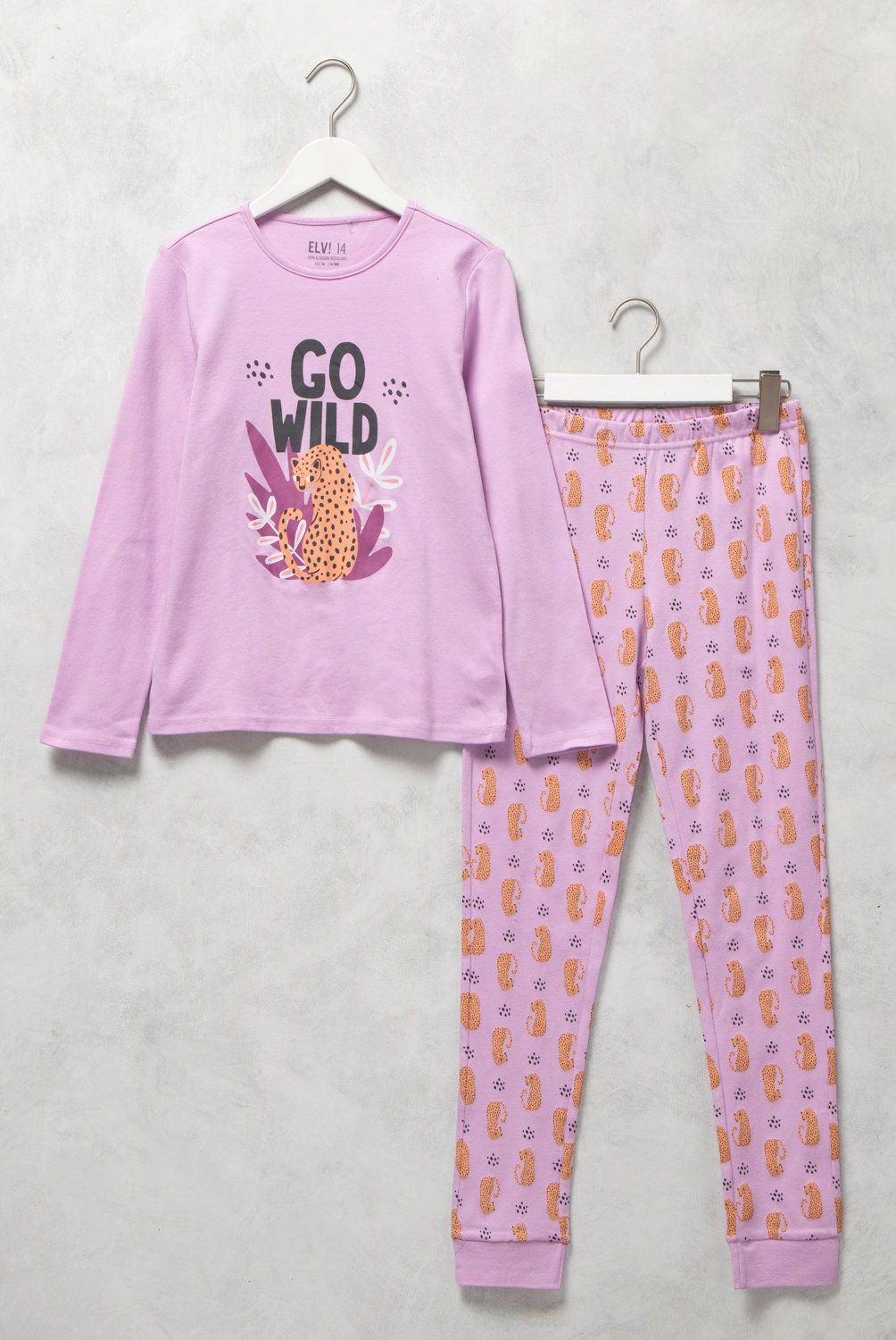 ELEVEN - Set de Pijama Niña Eleven Algodón Estampado Leopardo