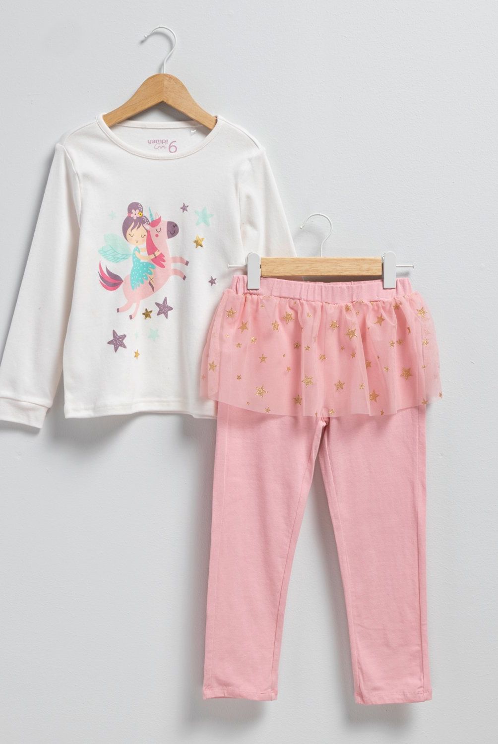 YAMP - Set de Pijama Niña Yamp Algodón Estampado Unicornio y Estrellas