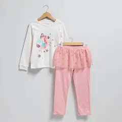 YAMP - Set de Pijama Niña Algodón Estampado Unicornio y Estrellas