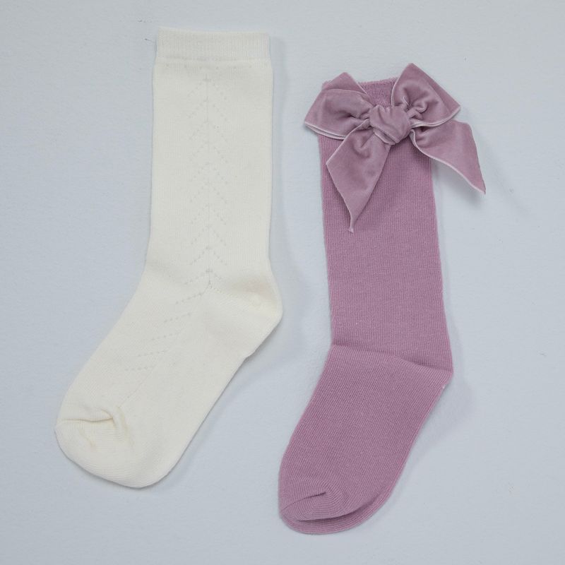 CONIGLIO - Calcetines Niña Coniglio Pack 2 Diseño Infantil Algodón