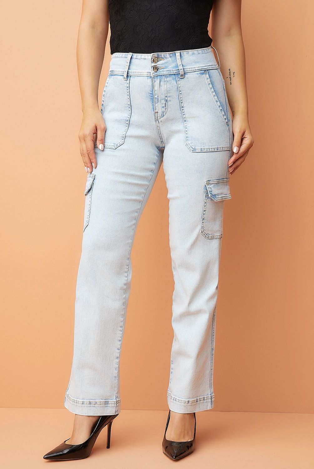 MOSSIMO - Jeans Tiro Medio Mujer Mossimo