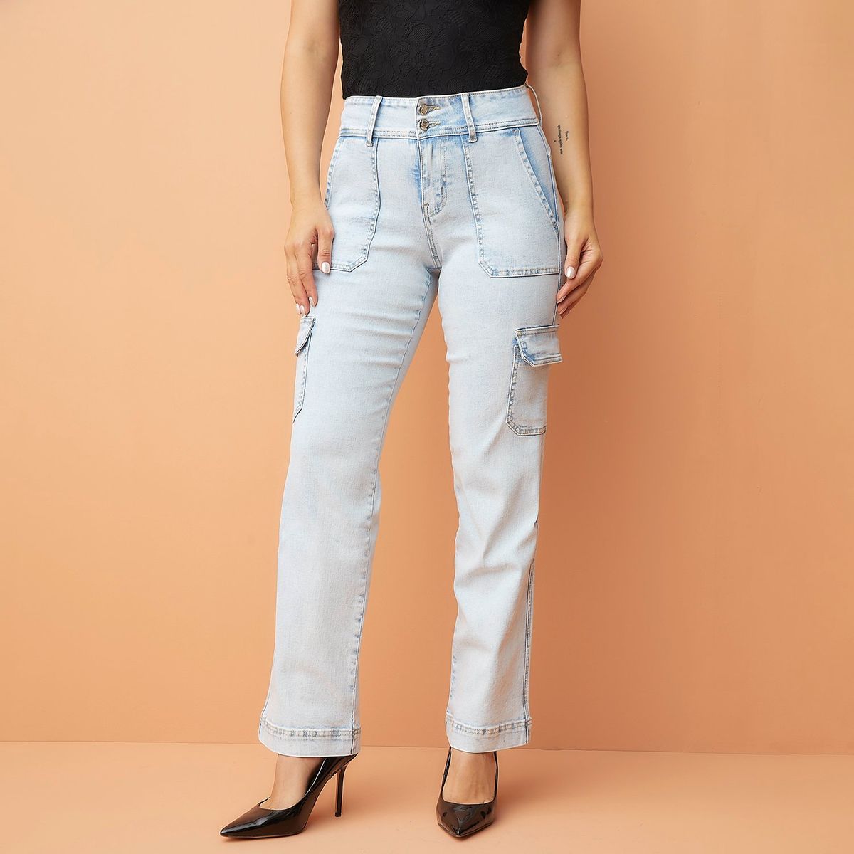 MOSSIMO - Jeans Tiro Medio Mujer Mossimo