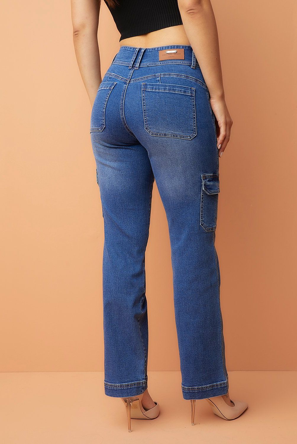 MOSSIMO - Jeans Tiro Medio Mujer Mossimo
