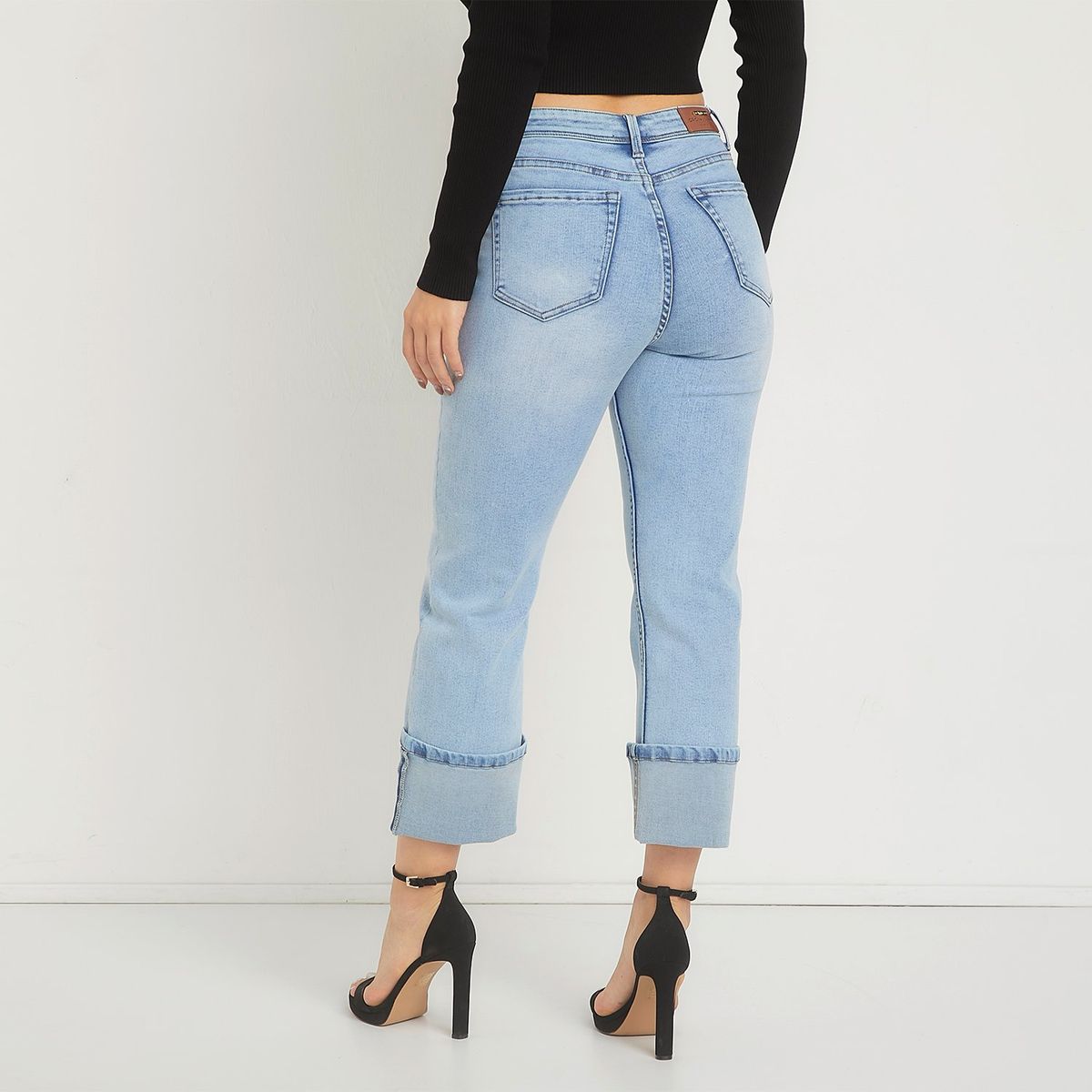 MOSSIMO - Jeans Straight Tiro Alto Mujer Mossimo