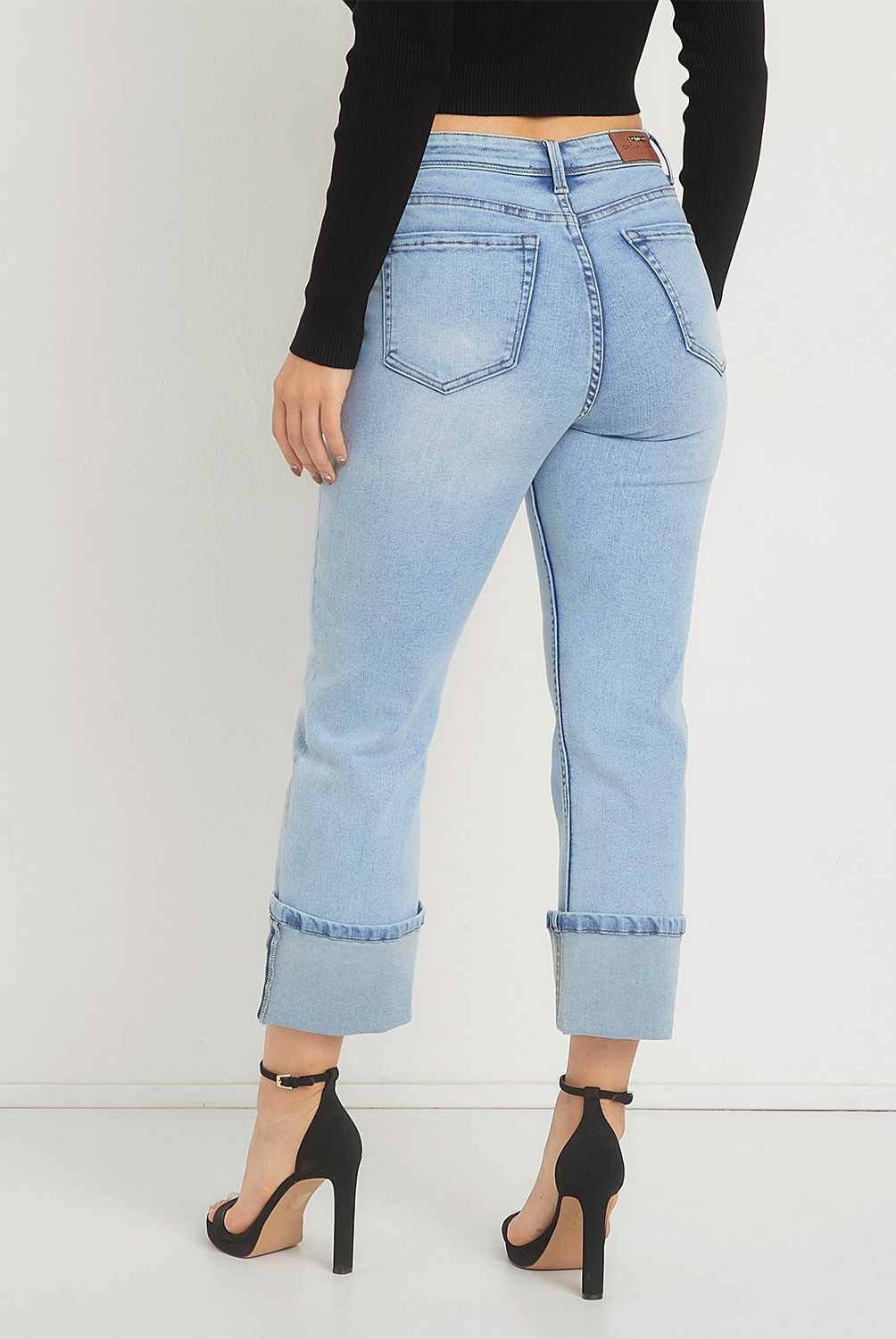 MOSSIMO - Jeans Straight Tiro Alto Mujer Mossimo
