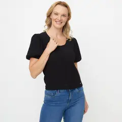 NEWPORT - Polera Manga Corta Casual Mujer