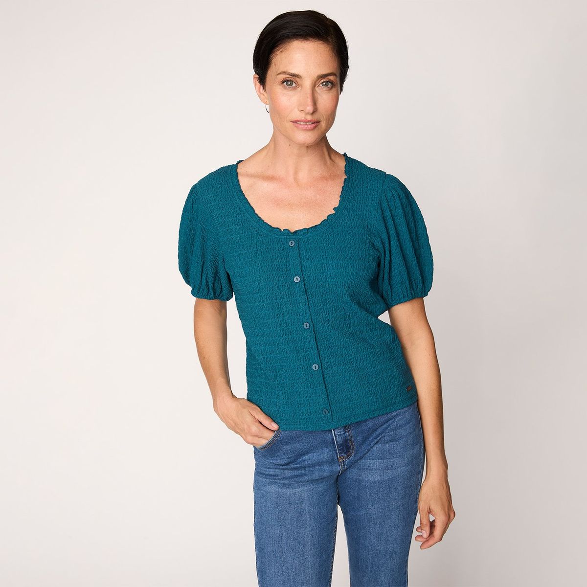 NEWPORT - Polera Newport Manga Corta Casual Mujer