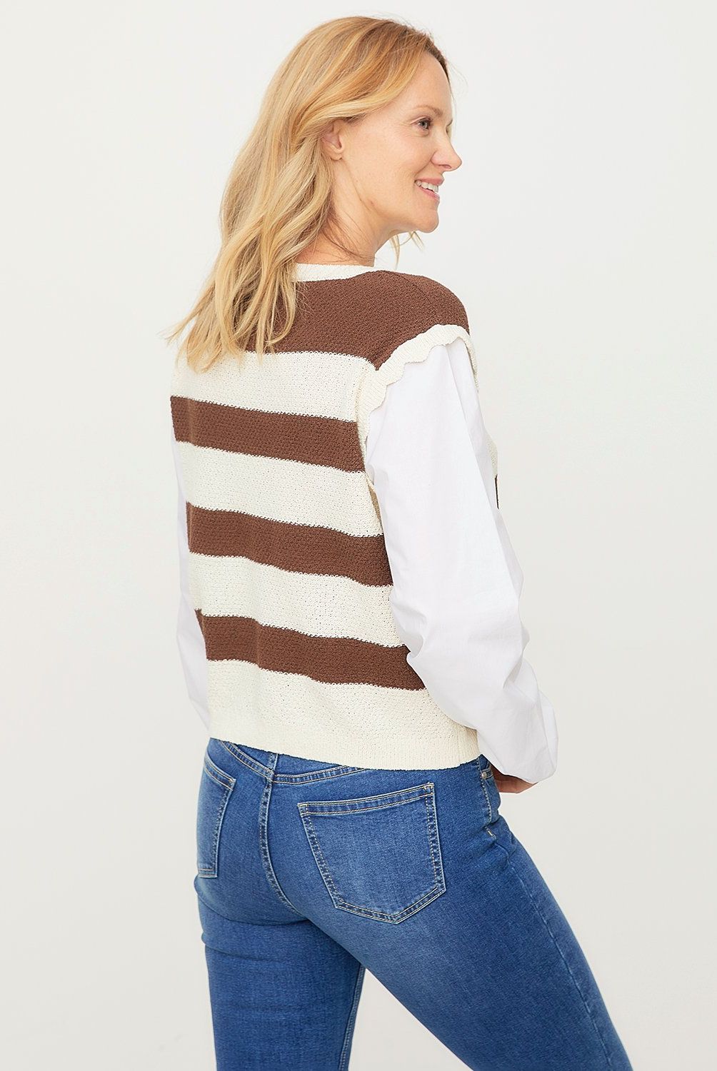 NEWPORT - Sweater Newport Rayas Manga Larga Mujer Algodón