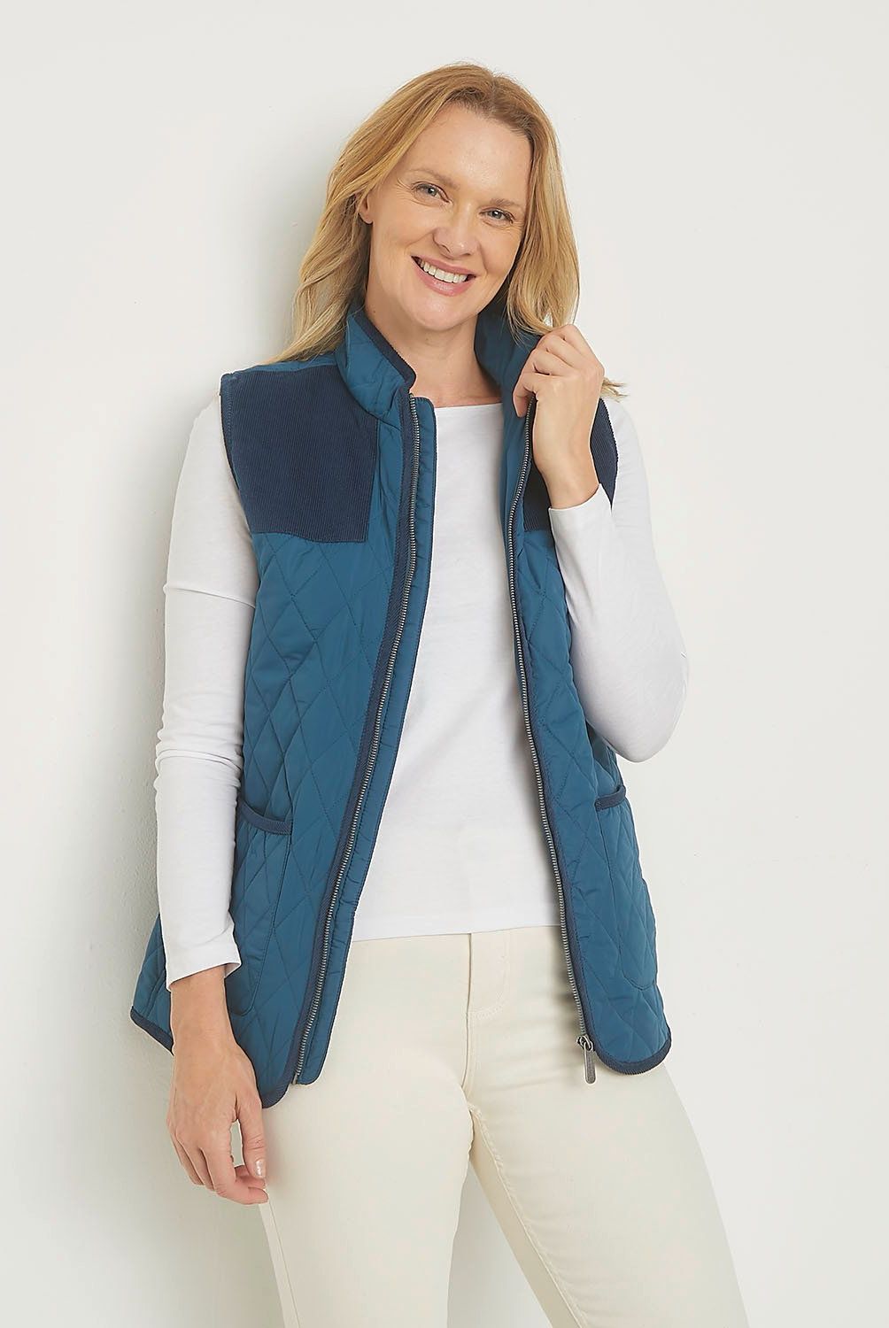 NEWPORT - Chaqueta Newport Chaleco Mujer Sin Mangas Diseño Liso