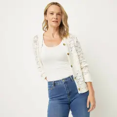 NEWPORT - Cardigan Algodón Mujer Manga Larga Diseño Liso